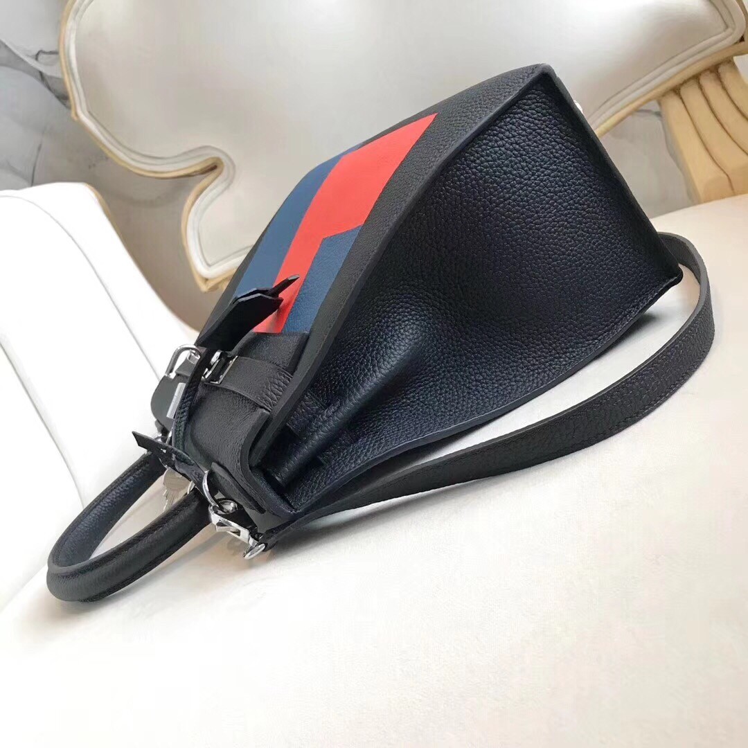 Hermes Multicolor Blocks Kelly 28cm Black Bag