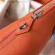 Hermes Orange Clemence Bolide 35cm Handmade Bag