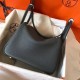 Hermes Ardoise Lindy 26cm Clemence Handmade Bag