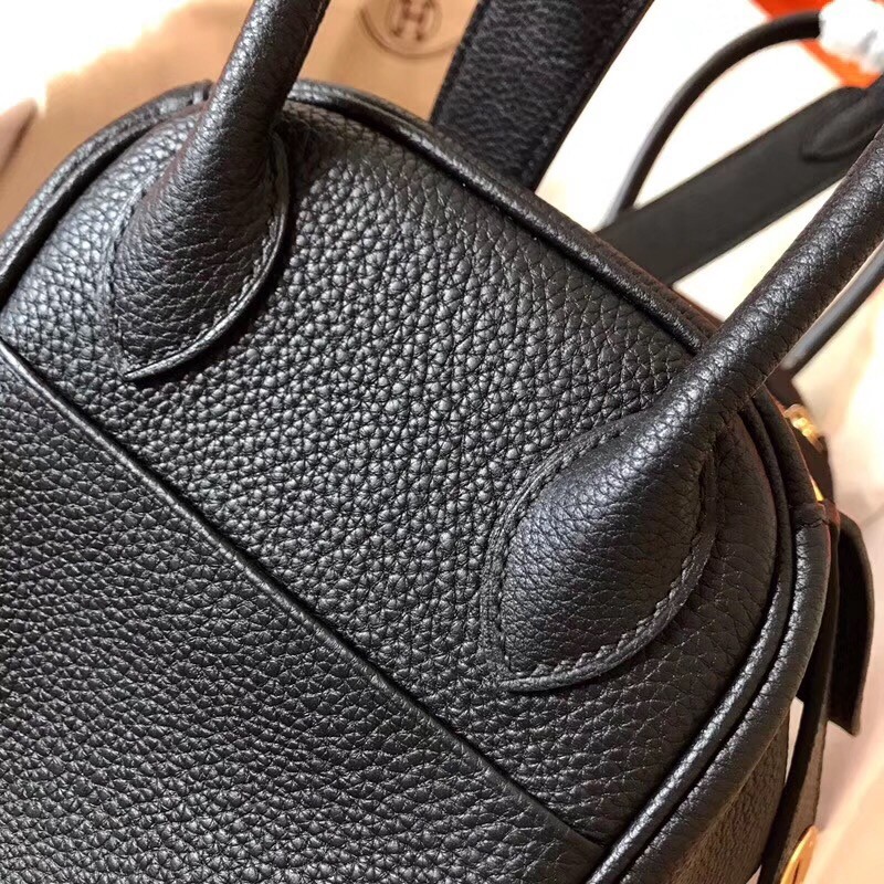 Hermes Black Lindy 26cm Clemence Handmade Bag