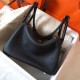 Hermes Black Lindy 26cm Clemence Handmade Bag