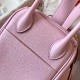 Hermes Rose Dragee Lindy 26cm Clemence Handmade Bag