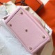 Hermes Rose Dragee Lindy 26cm Clemence Handmade Bag