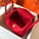 Hermes Red Lindy 26cm Clemence Handmade Bag