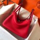 Hermes Red Lindy 26cm Clemence Handmade Bag