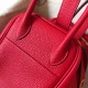 Hermes Red Lindy 26cm Clemence Handmade Bag