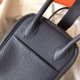 Hermes Dark Blue Lindy 26cm Clemence Handmade Bag