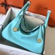 Hermes Blue Atoll Lindy 26cm Swift Handmade Bag