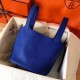 Hermes Blue Electric Picotin Lock PM 18cm Handmade Bag