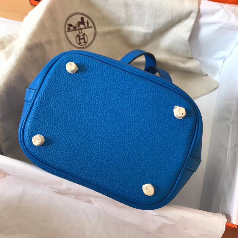 Hermes Blue Hydra Picotin Lock PM 18cm Handmade Bag