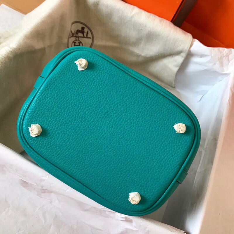 Hermes Blue Paon Picotin Lock PM 18cm Handmade Bag