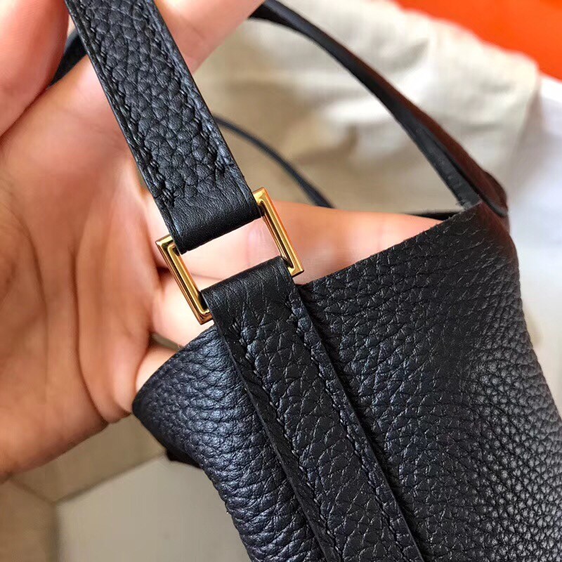 Hermes Black Picotin Lock PM 18cm Handmade Bag