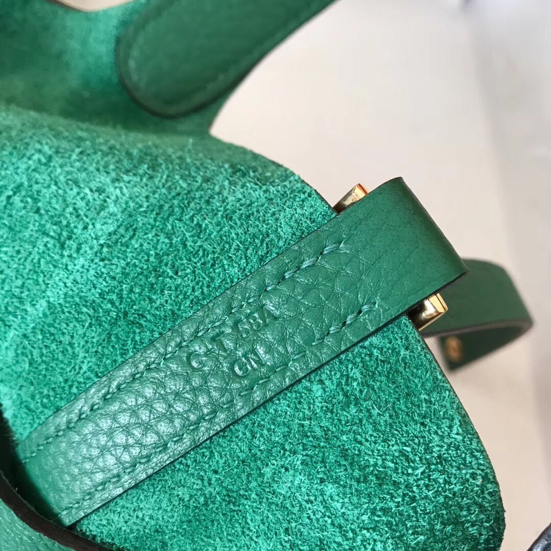 Hermes Vert Vertigo Picotin Lock PM 18cm Handmade Bag