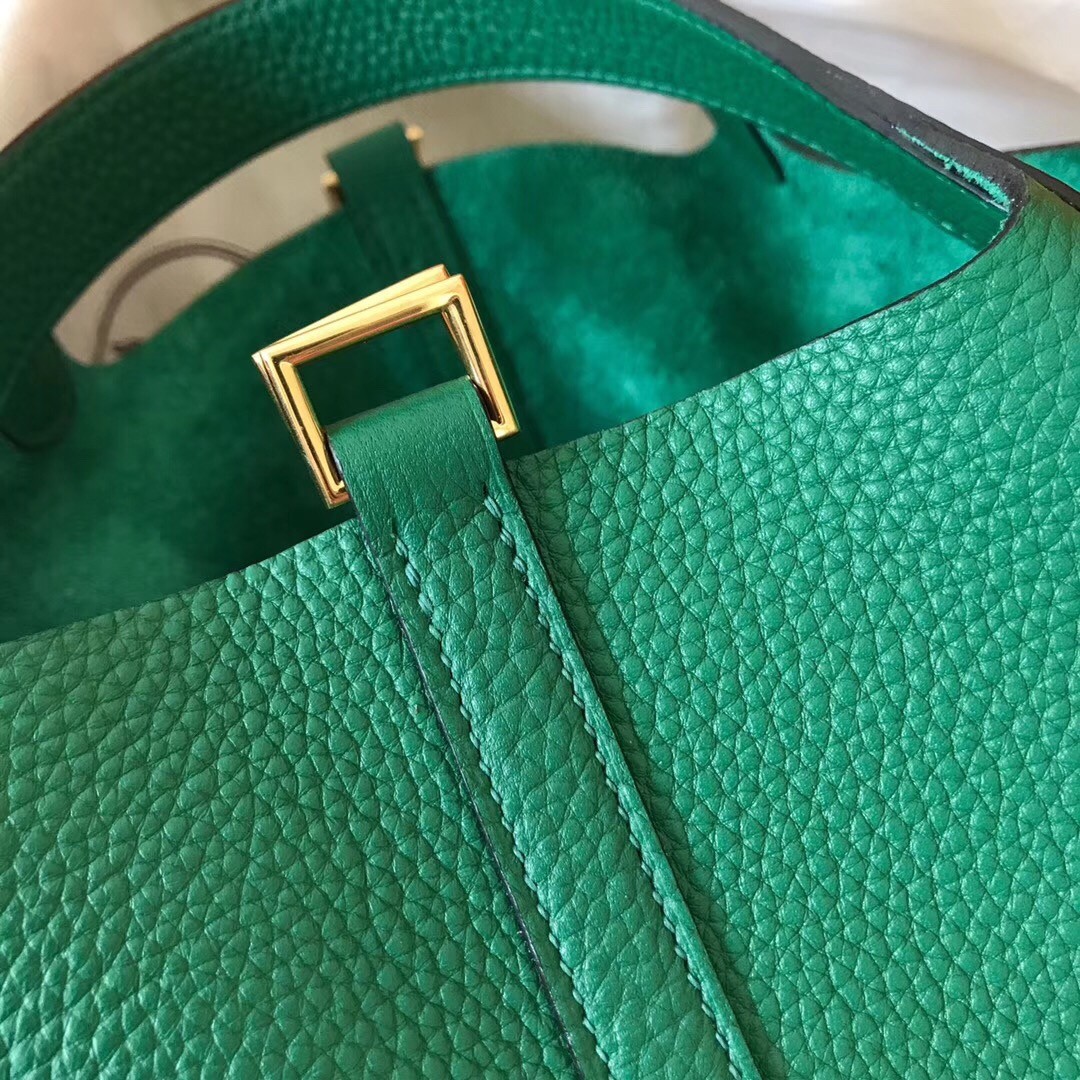 Hermes Vert Vertigo Picotin Lock PM 18cm Handmade Bag