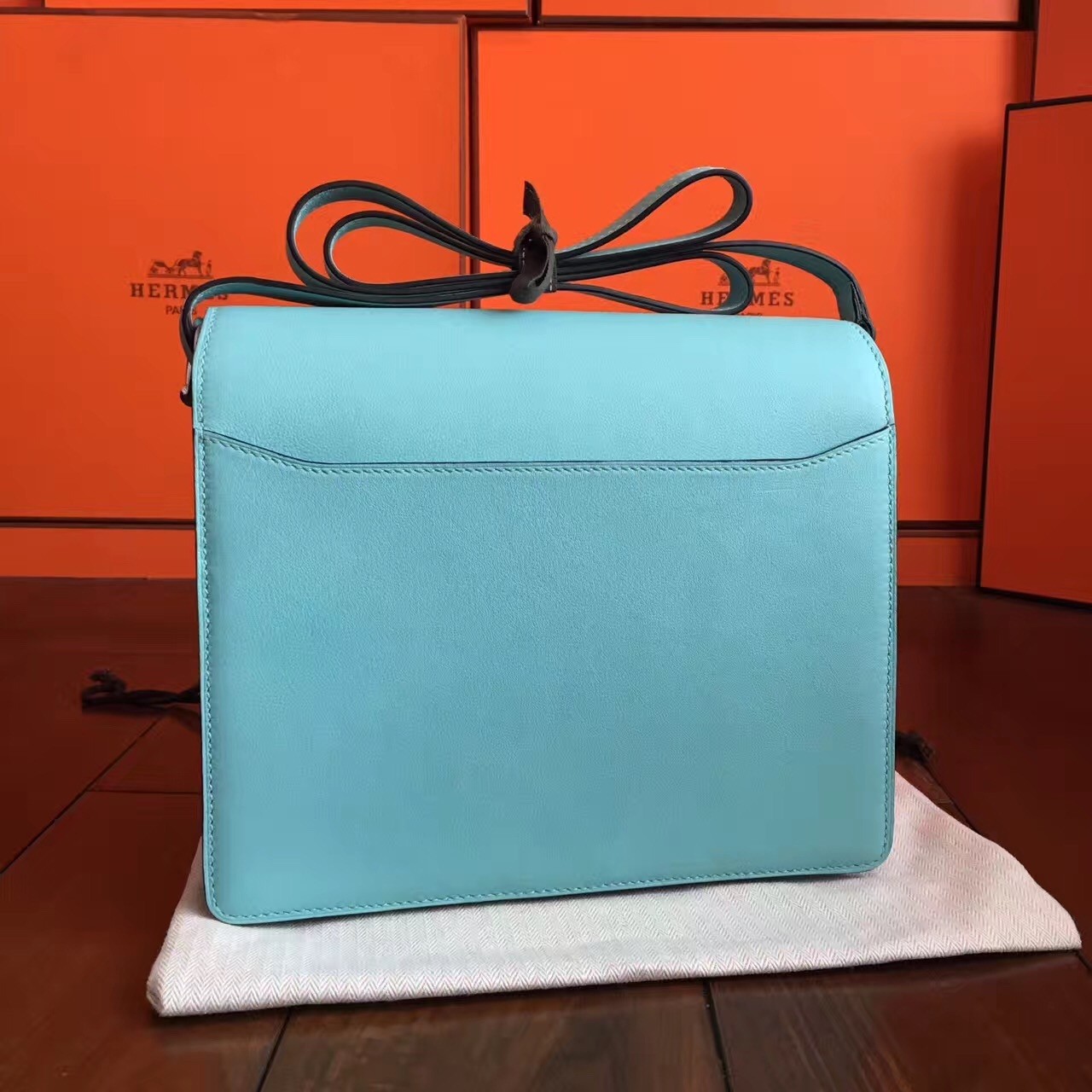 Hermes Mini Sac Roulis Bag In Blue Atoll Swift Leather