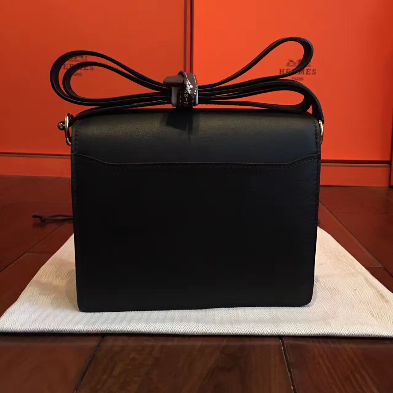 Hermes Mini Sac Roulis Bag In Black Swift Leather