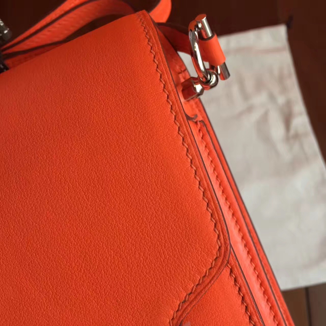 Hermes Mini Sac Roulis Bag In Orange Swift Leather