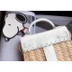 Hermes White Picnic Kelly Mini 20cm Wicker Bag