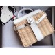 Hermes White Picnic Kelly Mini 20cm Wicker Bag