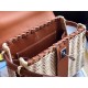 Hermes Brown Picnic Kelly Mini 20cm Wicker Bag