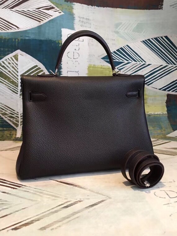 Hermes Cafe Clemence Kelly 35cm Handmade Bag