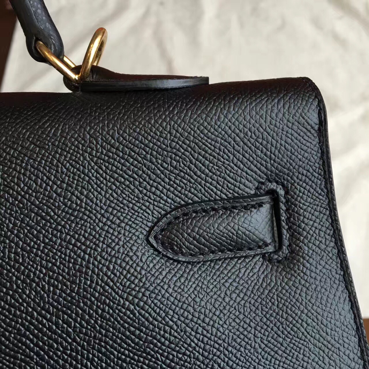 Hermes Black Epsom Kelly 35cm Handmade Bag