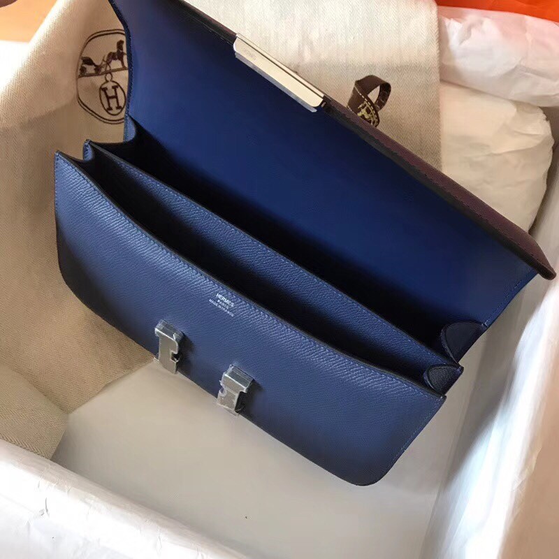 Hermes Blue Royale Epsom Constance Elan 25cm Bag