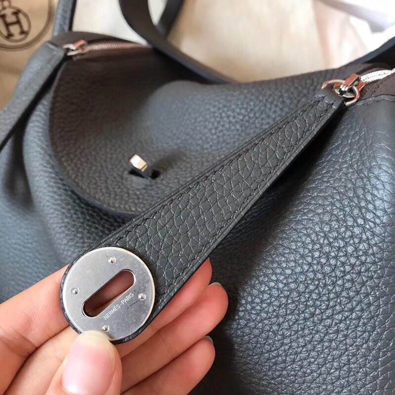 Hermes Vert Gris Lindy 30cm Clemence Handmade Bag