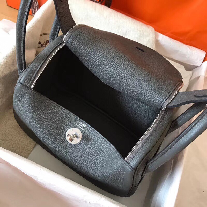 Hermes Vert Gris Lindy 30cm Clemence Handmade Bag