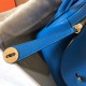 Hermes Blue Zanzibar Lindy 30cm Bicolor Handmade Bag