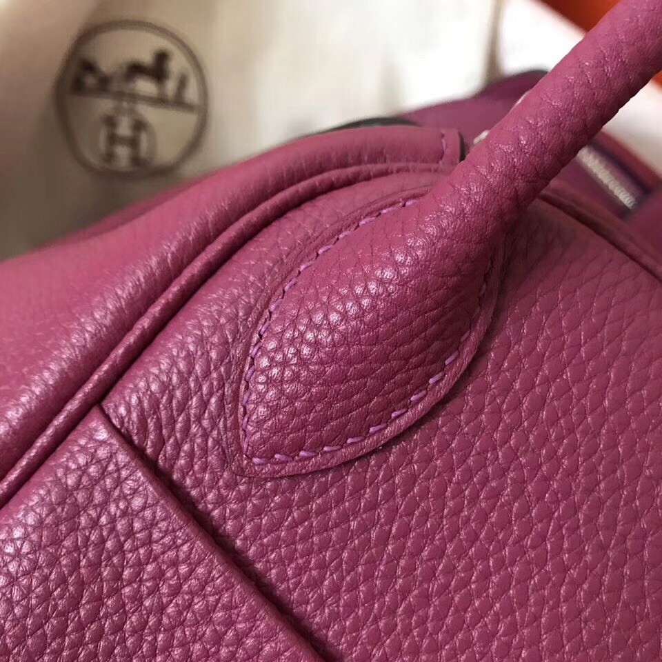 Hermes Purple Lindy 30cm Clemence Handmade Bag