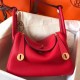 Hermes Red Lindy 30cm Clemence Handmade Bag