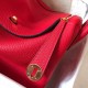 Hermes Red Lindy 30cm Clemence Handmade Bag