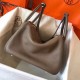 Hermes Taupe Lindy 30cm Clemence Handmade Bag