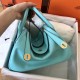 Hermes Blue Atoll Lindy 30cm Swift Handmade Bag