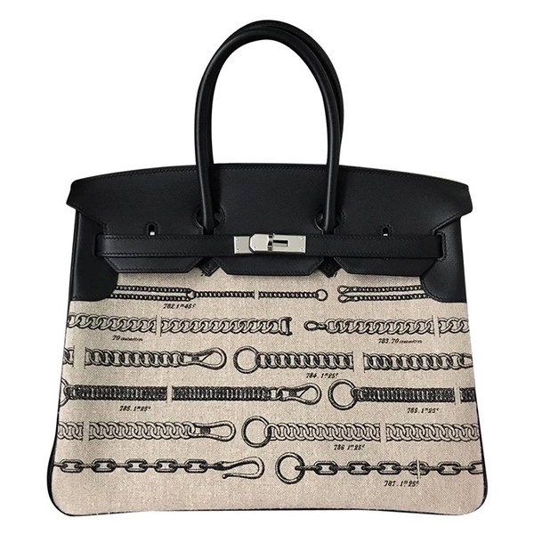 Hermes Birkin 35cm De Camp Dechainee Toile Bag