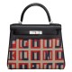 Hermes Kelly 28cm Lettres Au Carre Toile De Camp Bag