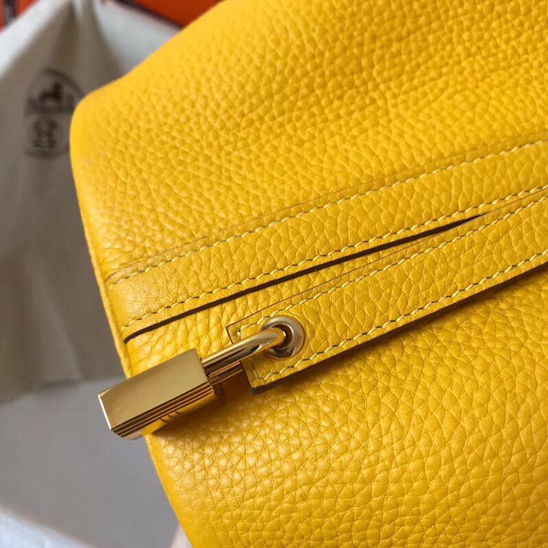 Hermes Bicolor Picotin Lock MM 22cm Yellow Bag