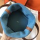 Hermes Bicolor Picotin Lock MM 22cm Blue Jean Bag