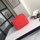 Hermes Red Picotin Lock 22cm Braided Handle Bag