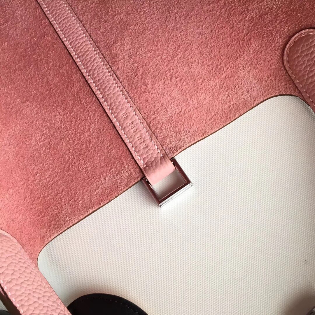 Hermes Pink Picotin Lock 22cm Braided Handle Bag