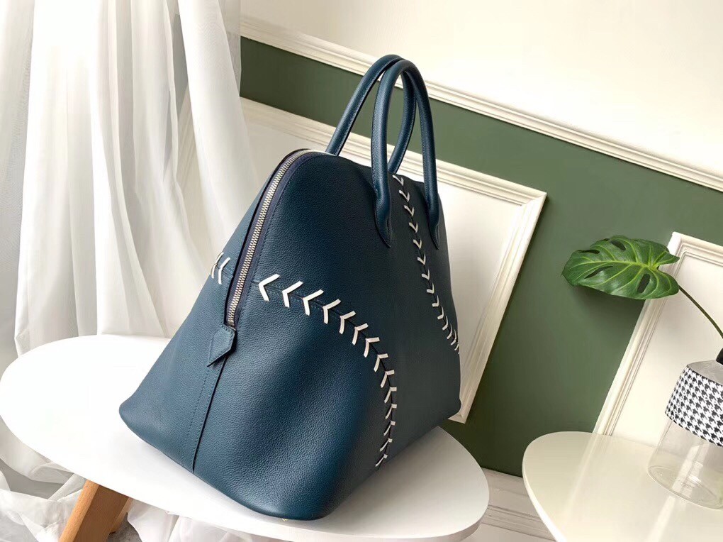 Hermes Blue Malte Bolide 1923 45 Baseball Bag