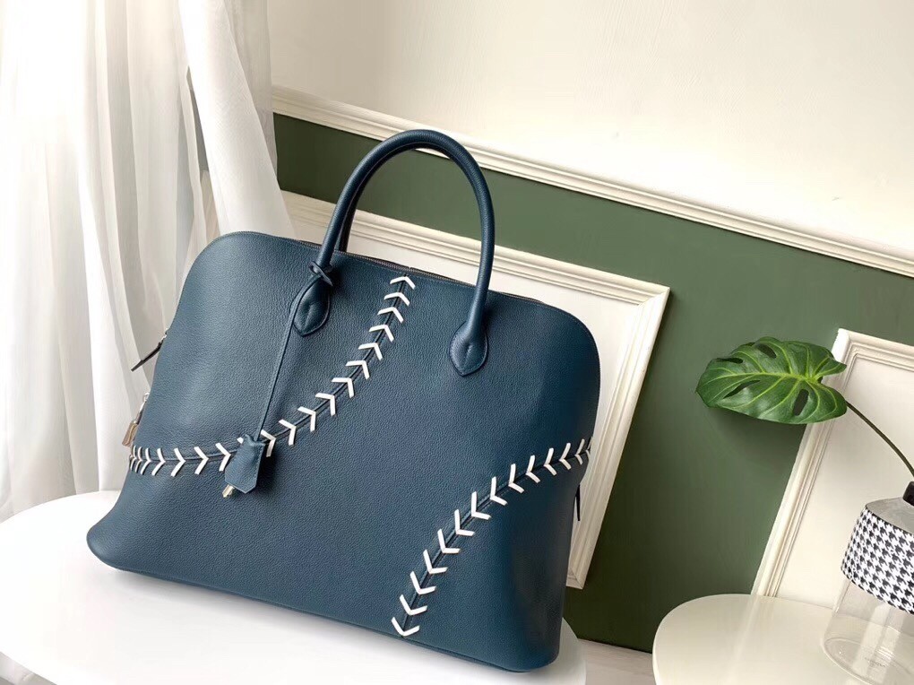 Hermes Blue Malte Bolide 1923 45 Baseball Bag