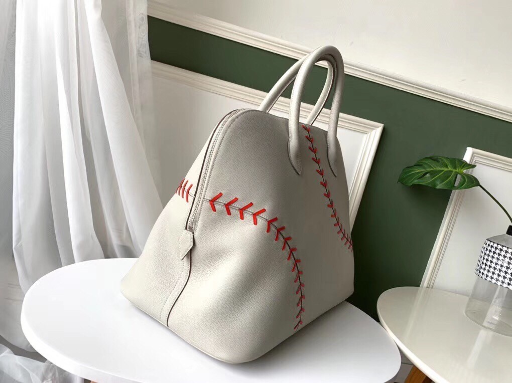 Hermes Gris Perle Bolide 1923 45 Baseball Bag