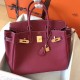 Hermes Ruby Birkin 30cm Clemence Handmade Bag