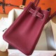 Hermes Ruby Birkin 30cm Clemence Handmade Bag