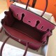 Hermes Ruby Birkin 30cm Clemence Handmade Bag