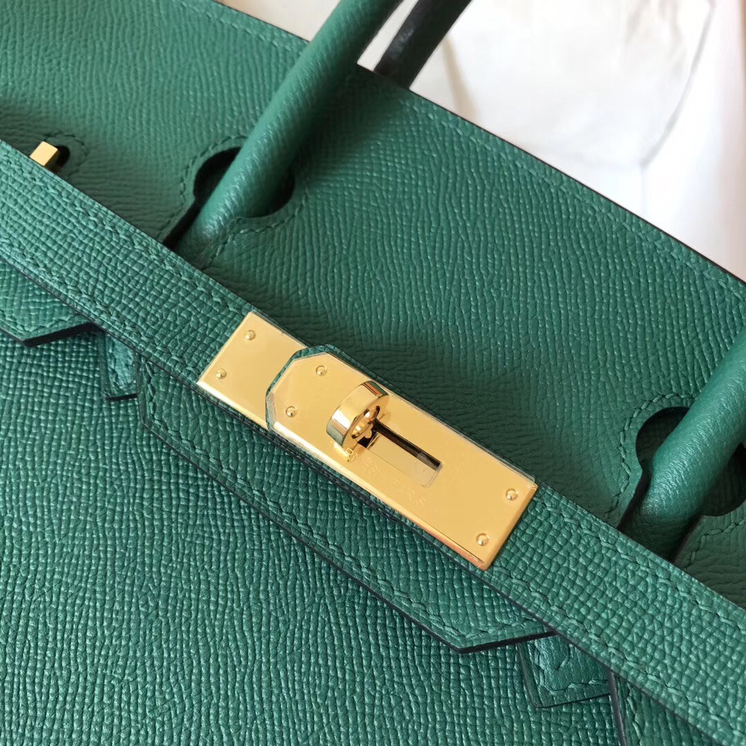 Hermes Malachite Birkin 30cm Epsom Handmade Bag