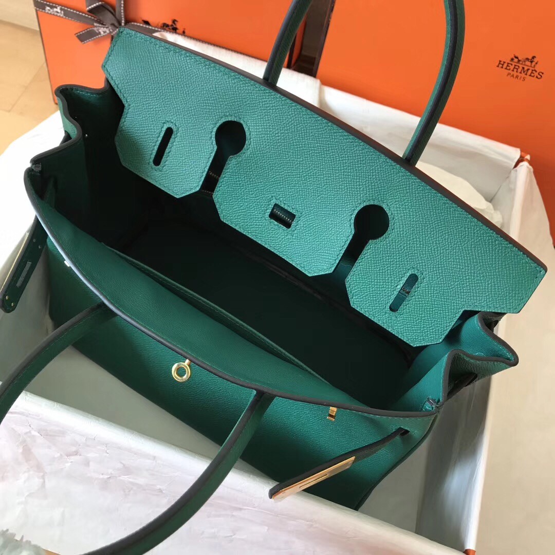 Hermes Malachite Birkin 30cm Epsom Handmade Bag