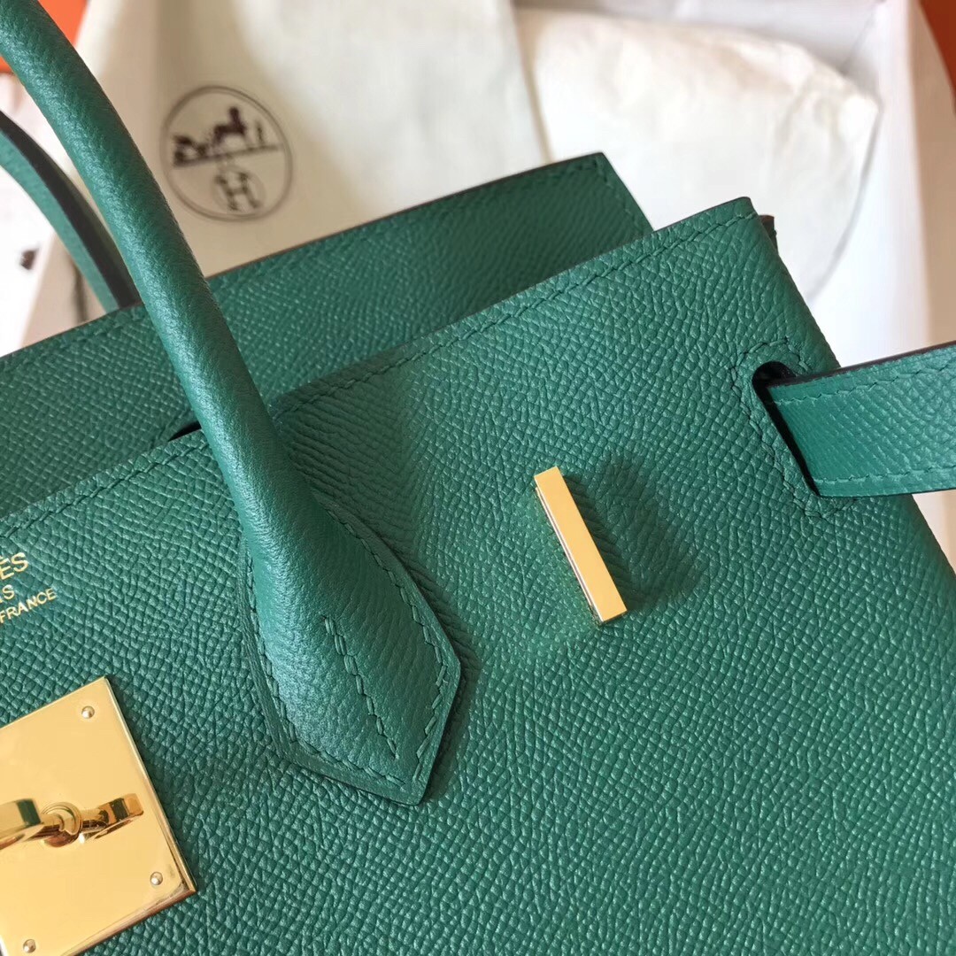 Hermes Malachite Birkin 30cm Epsom Handmade Bag